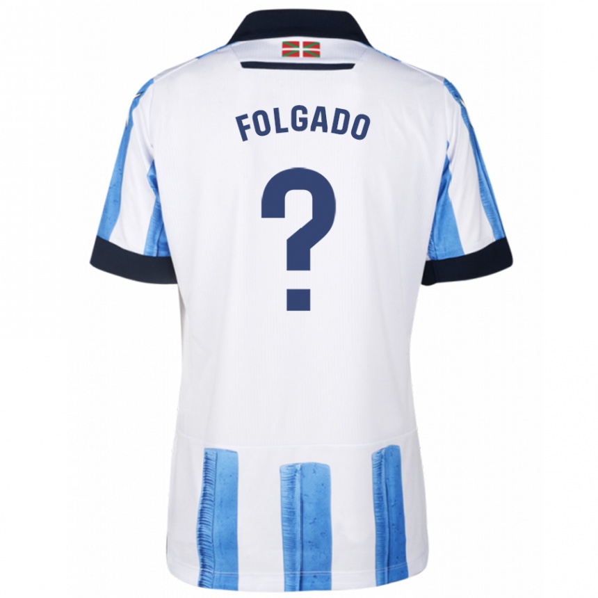 Mujer Fútbol Camiseta Theo Folgado #0 Azul Blanco 1ª Equipación 2023/24 Perú