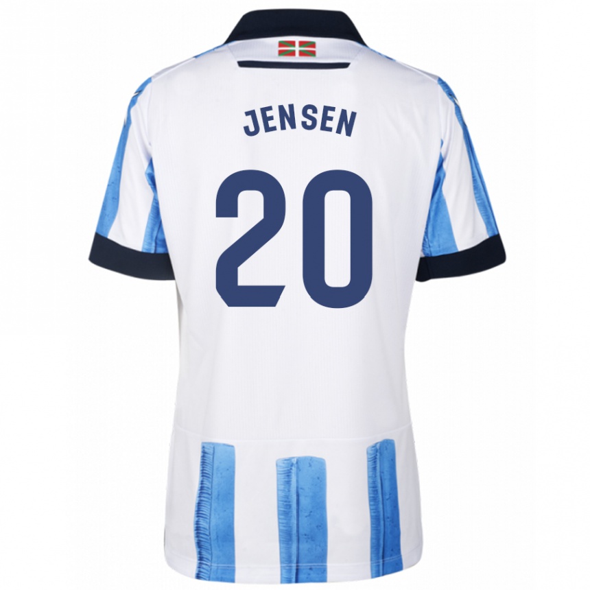 Mujer Fútbol Camiseta Synne Jensen #20 Azul Blanco 1ª Equipación 2023/24 Perú