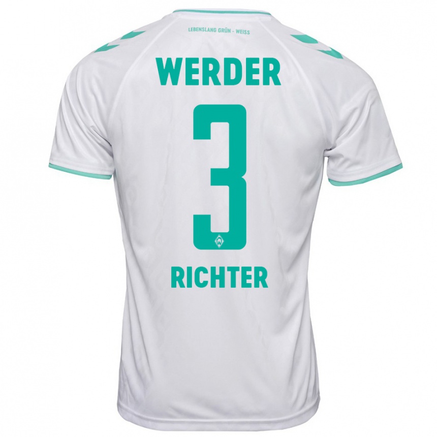 Mujer Fútbol Camiseta Mathis Richter #3 Blanco 2ª Equipación 2023/24 Perú