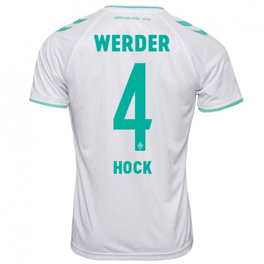 Mujer Fútbol Camiseta Alexander Höck #4 Blanco 2ª Equipación 2023/24 Perú