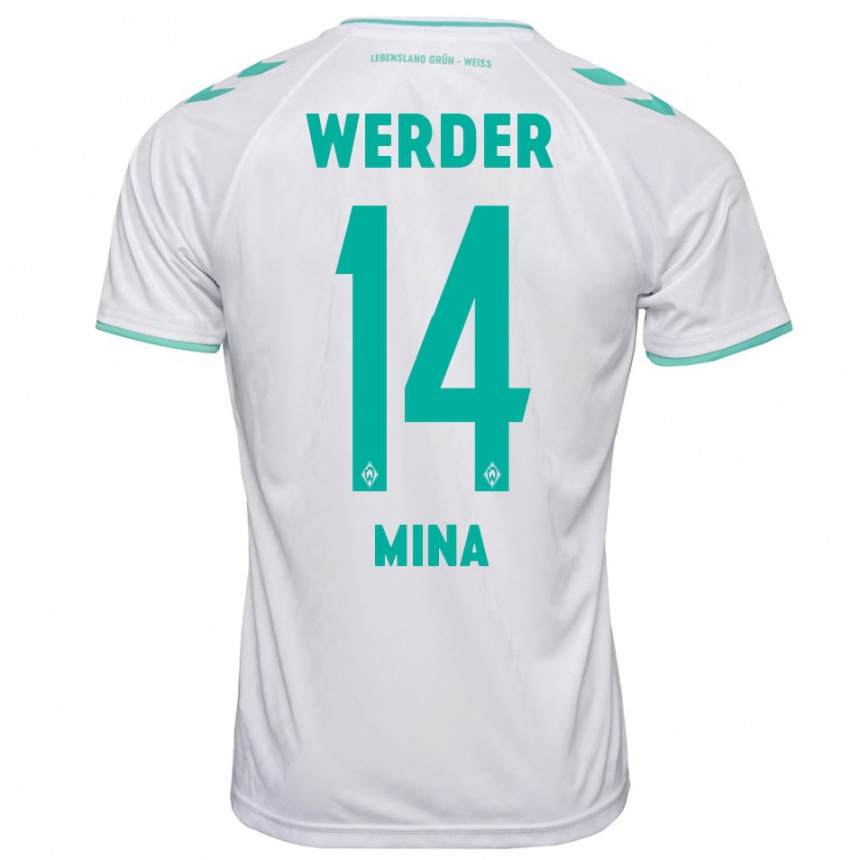 Mujer Fútbol Camiseta Johan Mina #14 Blanco 2ª Equipación 2023/24 Perú