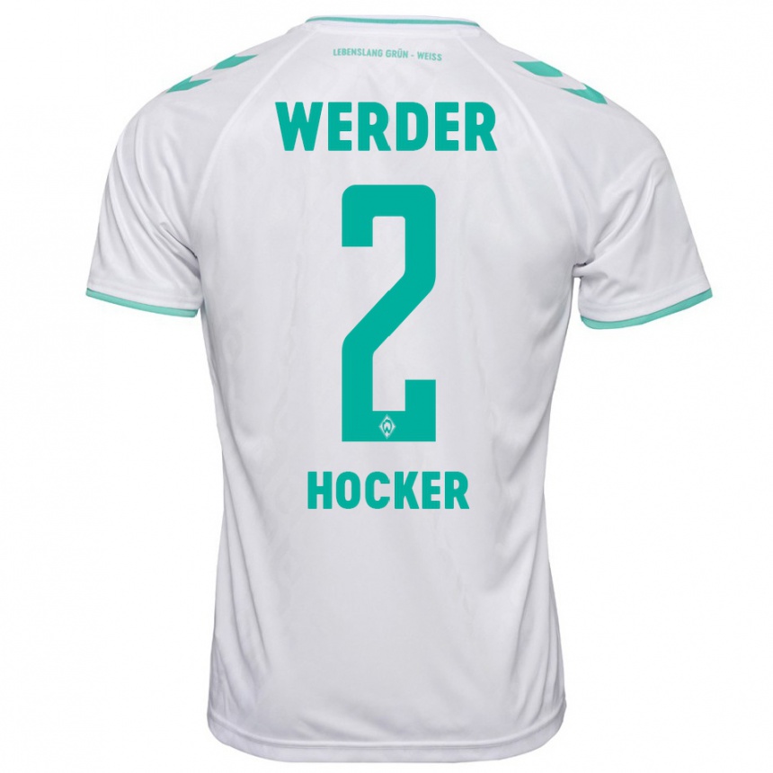 Mujer Fútbol Camiseta Luca Höcker #2 Blanco 2ª Equipación 2023/24 Perú