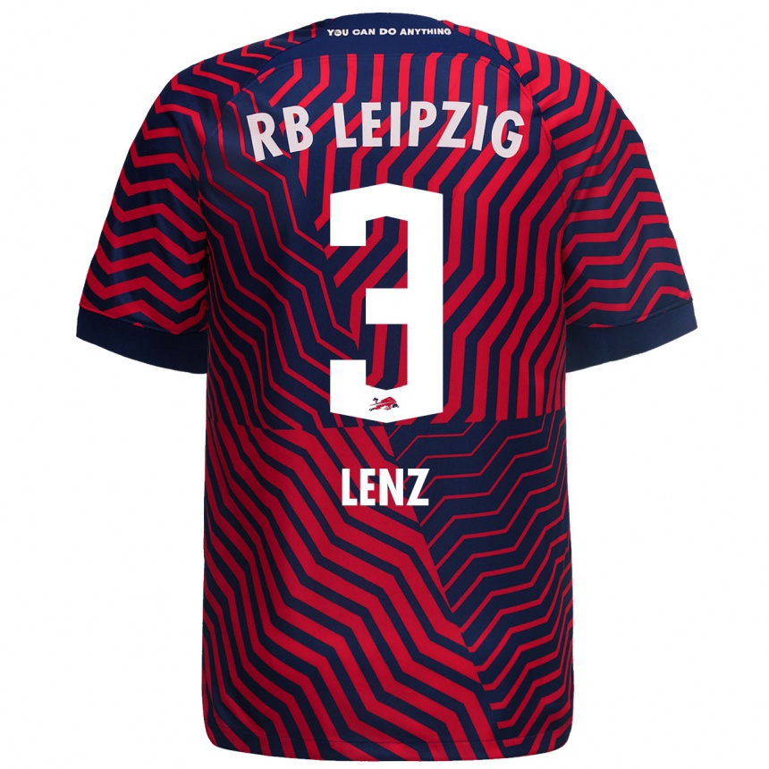 Mujer Fútbol Camiseta Christopher Lenz #3 Azul Rojo 2ª Equipación 2023/24 Perú