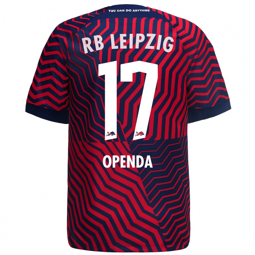 Mujer Fútbol Camiseta Loïs Openda #17 Azul Rojo 2ª Equipación 2023/24 Perú