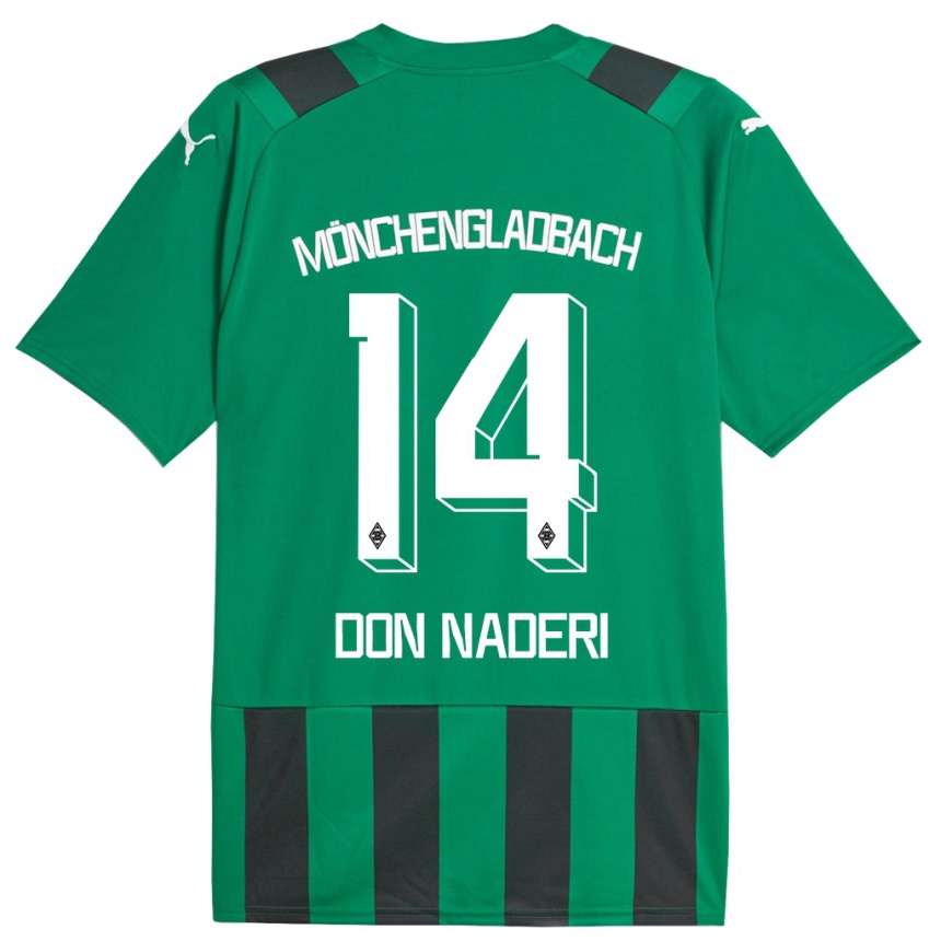 Mujer Fútbol Camiseta Ryan Don Naderi #14 Verde Negro 2ª Equipación 2023/24 Perú