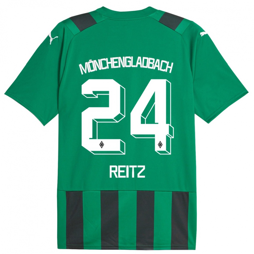 Mujer Fútbol Camiseta Tony Reitz #24 Verde Negro 2ª Equipación 2023/24 Perú