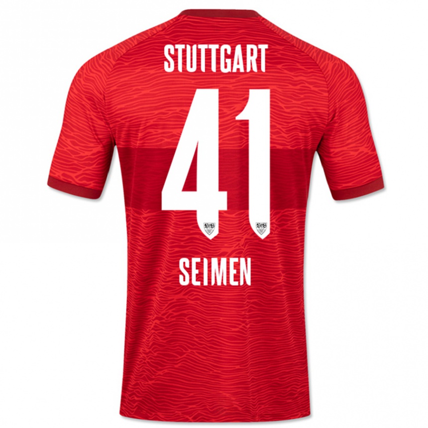 Mujer Fútbol Camiseta Dennis Seimen #41 Rojo 2ª Equipación 2023/24 Perú