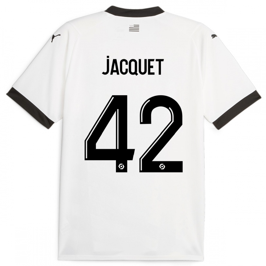 Mujer Fútbol Camiseta Jérémy Jacquet #42 Blanco 2ª Equipación 2023/24 Perú