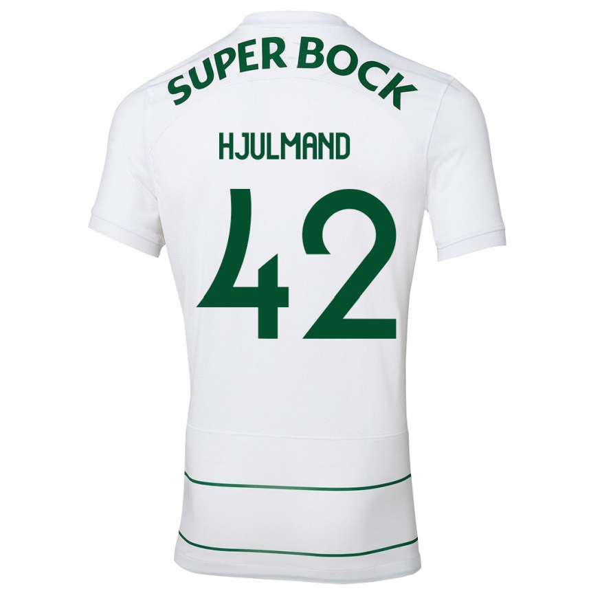 Mujer Fútbol Camiseta Morten Hjulmand #42 Blanco 2ª Equipación 2023/24 Perú