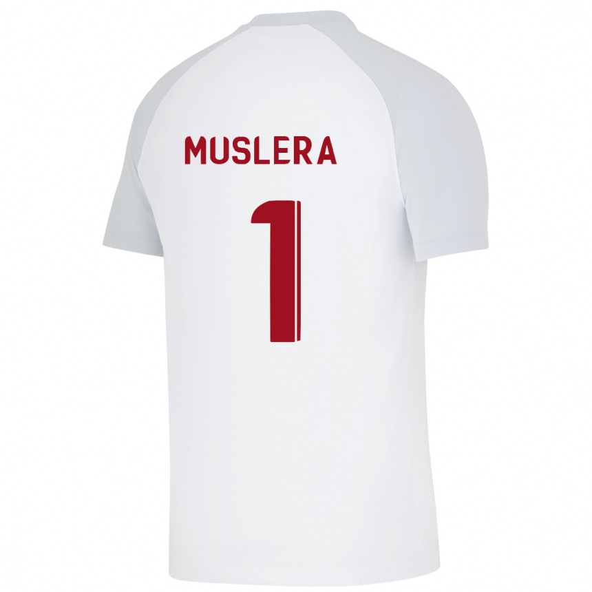 Mujer Fútbol Camiseta Fernando Muslera #1 Blanco 2ª Equipación 2023/24 Perú