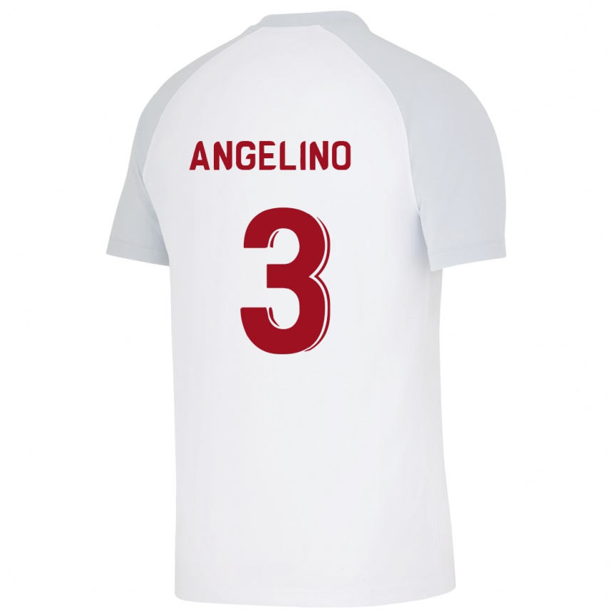 Mujer Fútbol Camiseta Angeliño #3 Blanco 2ª Equipación 2023/24 Perú