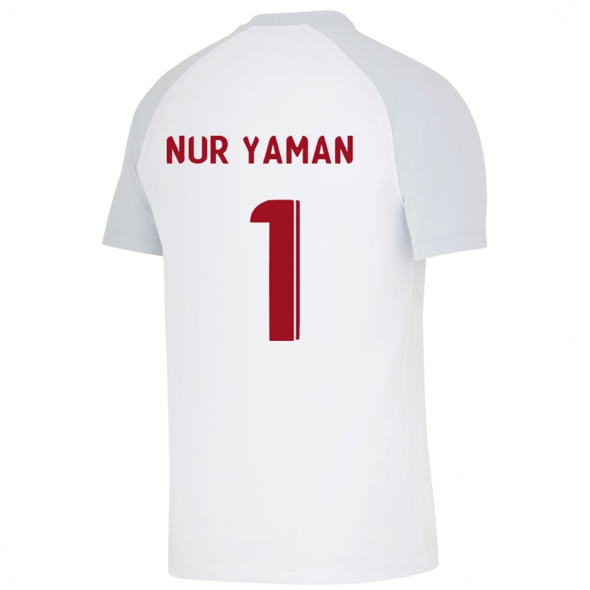 Mujer Fútbol Camiseta Gamze Nur Yaman #1 Blanco 2ª Equipación 2023/24 Perú