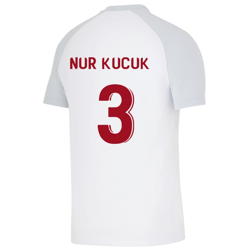 Mujer Fútbol Camiseta Rabia Nur Küçük #3 Blanco 2ª Equipación 2023/24 Perú