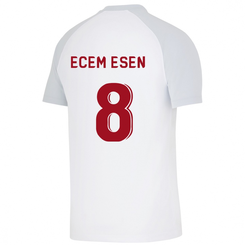 Mujer Fútbol Camiseta Emine Ecem Esen #8 Blanco 2ª Equipación 2023/24 Perú