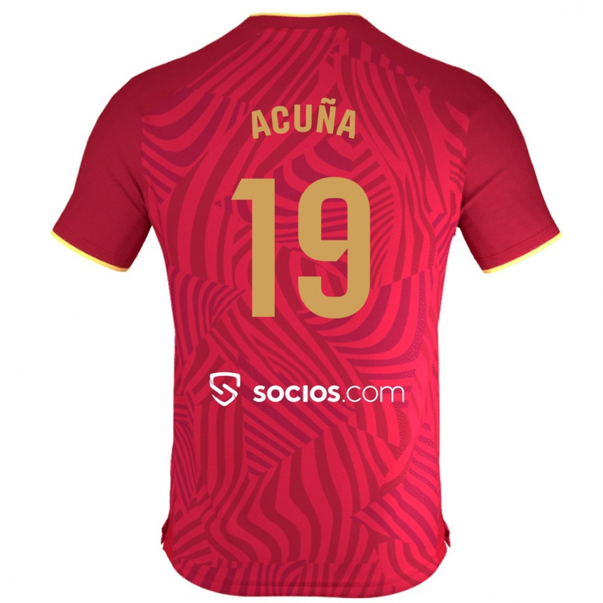 Mujer Fútbol Camiseta Marcos Acuña #19 Rojo 2ª Equipación 2023/24 Perú