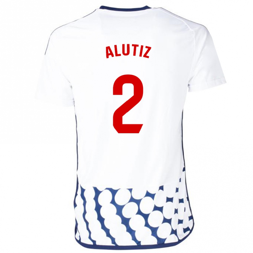 Mujer Fútbol Camiseta Hodei Alutiz #2 Blanco 2ª Equipación 2023/24 Perú