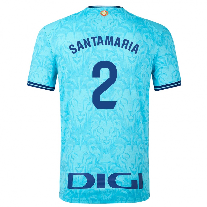 Mujer Fútbol Camiseta Unai Santamaría #2 Cielo Azul 2ª Equipación 2023/24 Perú