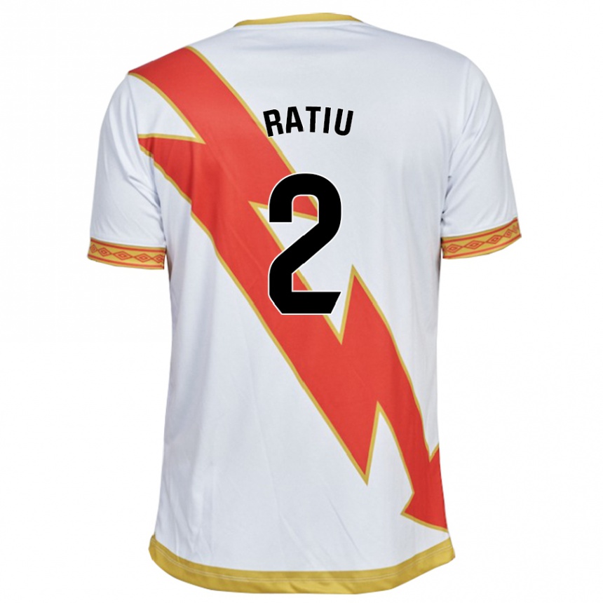 Niño Fútbol Camiseta Andrei Rațiu #2 Blanco 1ª Equipación 2023/24 Perú