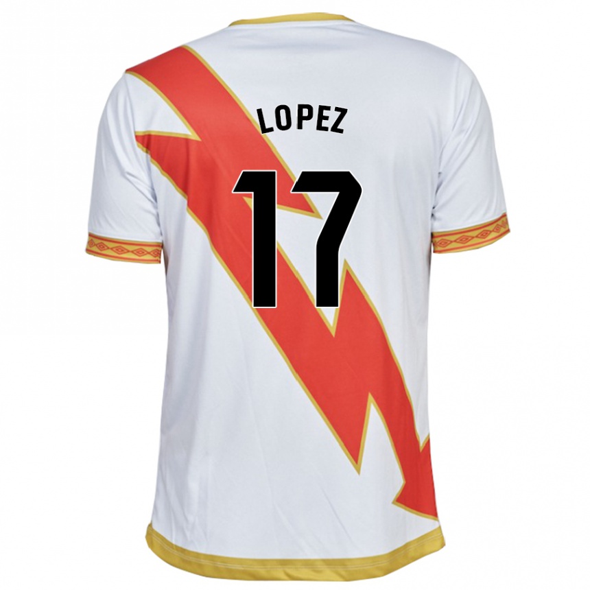 Niño Fútbol Camiseta Unai López #17 Blanco 1ª Equipación 2023/24 Perú