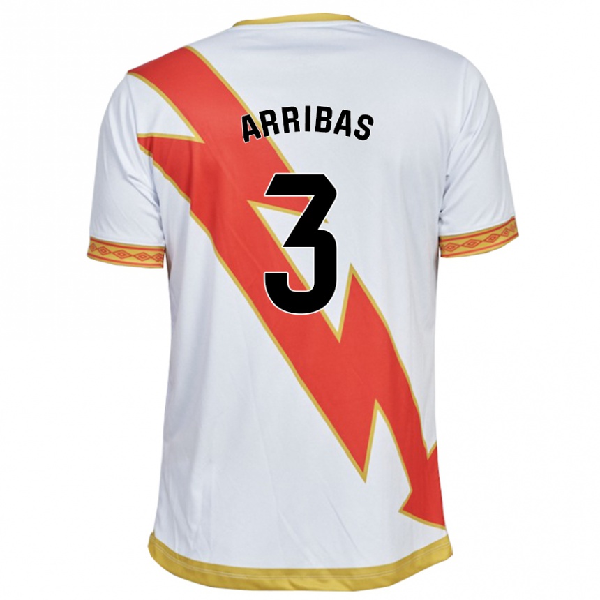 Niño Fútbol Camiseta Sergio Arribas #3 Blanco 1ª Equipación 2023/24 Perú