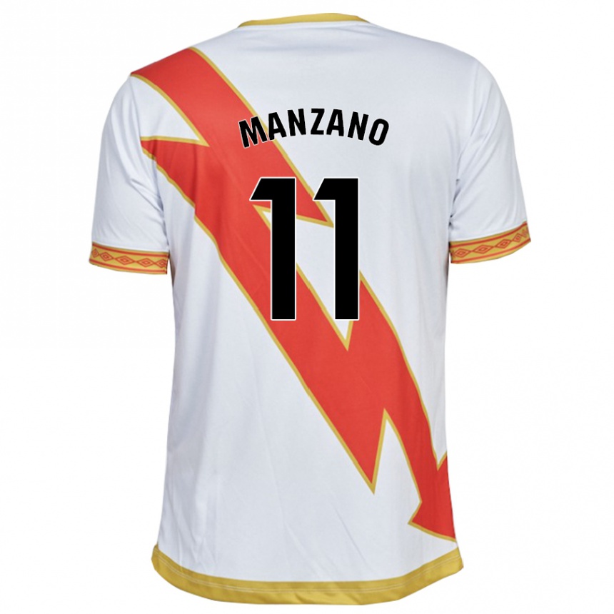 Niño Fútbol Camiseta Sergio Manzano #11 Blanco 1ª Equipación 2023/24 Perú