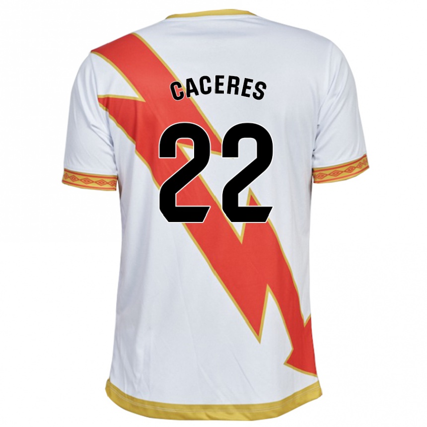 Niño Fútbol Camiseta Daniel Cáceres #22 Blanco 1ª Equipación 2023/24 Perú