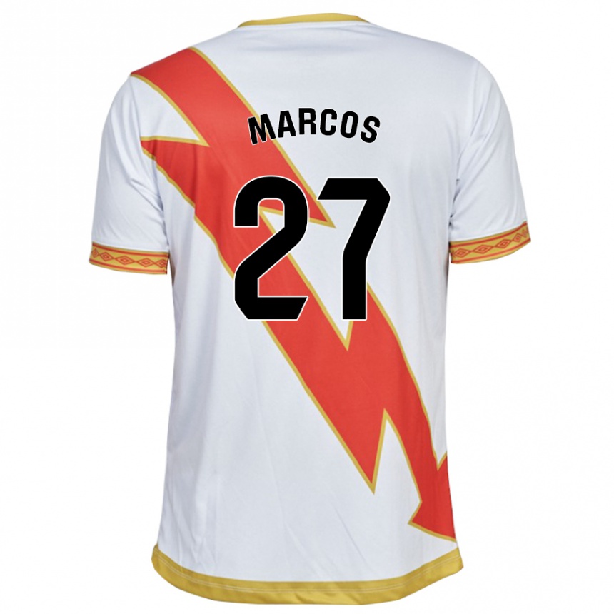 Niño Fútbol Camiseta Álvaro Marcos #27 Blanco 1ª Equipación 2023/24 Perú