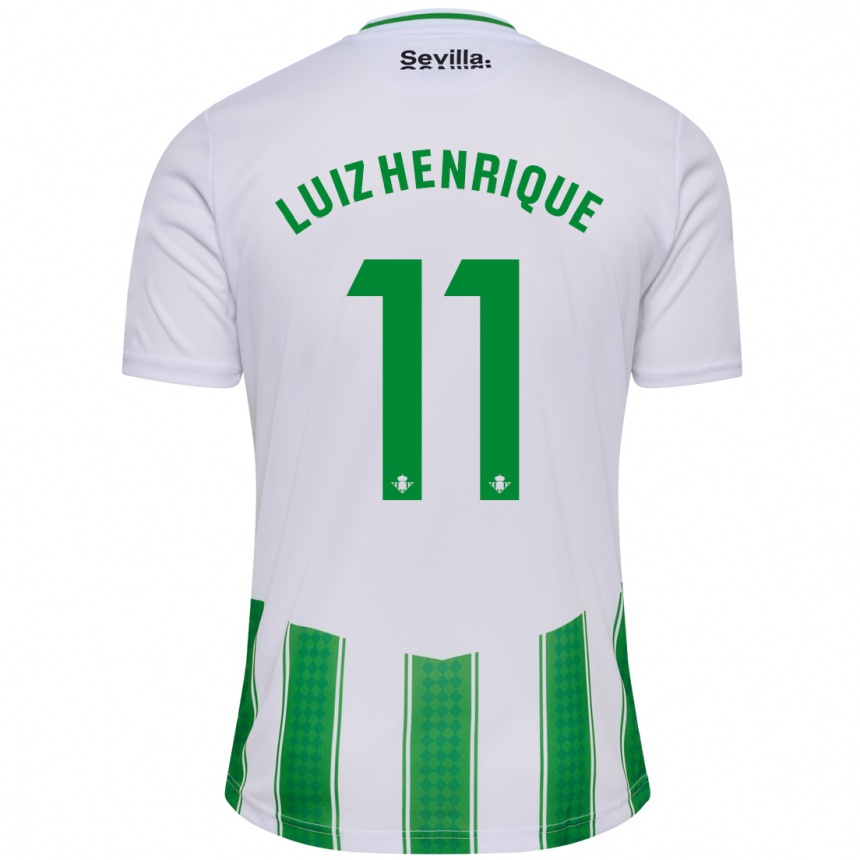 Niño Fútbol Camiseta Luiz Henrique #11 Blanco 1ª Equipación 2023/24 Perú