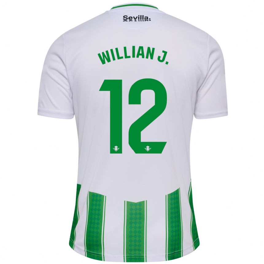 Niño Fútbol Camiseta Willian José #12 Blanco 1ª Equipación 2023/24 Perú