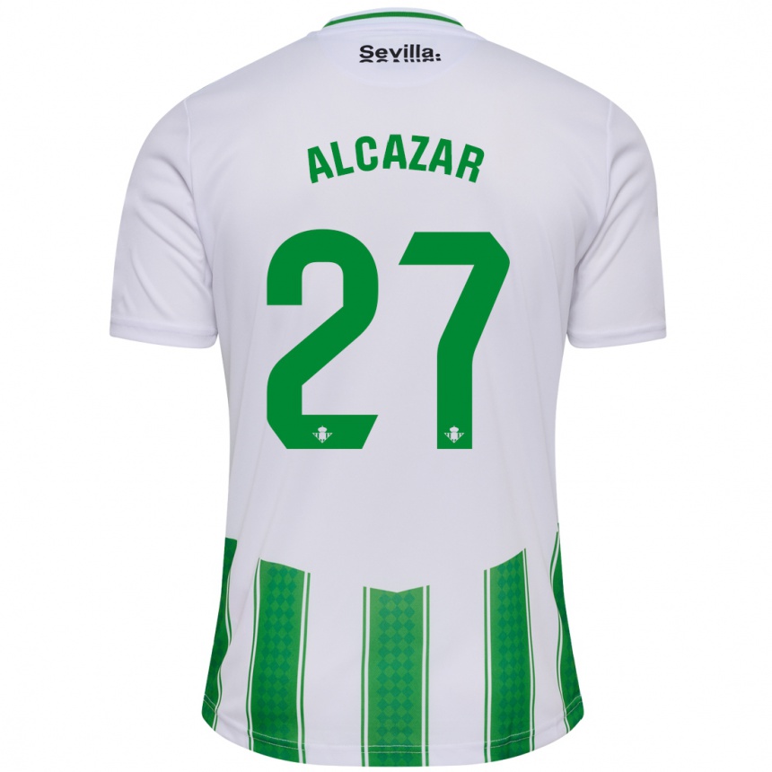 Niño Fútbol Camiseta Lucas Alcázar #27 Blanco 1ª Equipación 2023/24 Perú