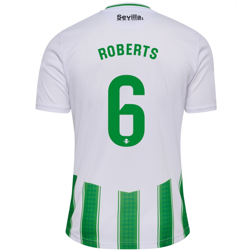 Niño Fútbol Camiseta Rhiannon Roberts #6 Blanco 1ª Equipación 2023/24 Perú