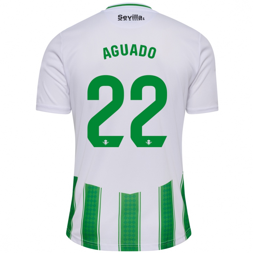 Niño Fútbol Camiseta Julia Aguado Fernández #22 Blanco 1ª Equipación 2023/24 Perú