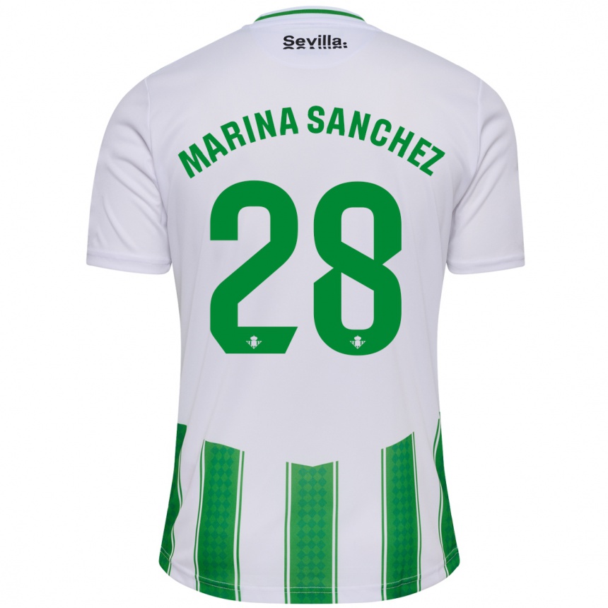 Niño Fútbol Camiseta Marina Sánchez #28 Blanco 1ª Equipación 2023/24 Perú