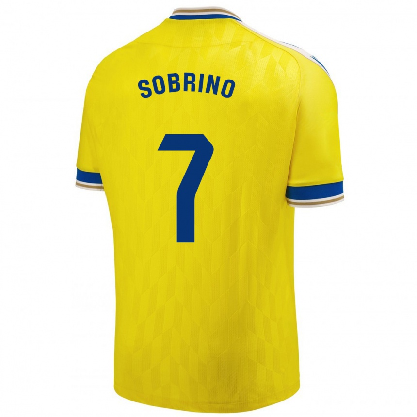 Niño Fútbol Camiseta Rubén Sobrino #7 Amarillo 1ª Equipación 2023/24 Perú