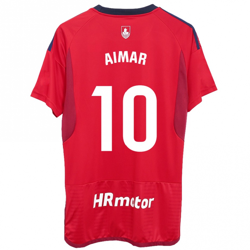 Niño Fútbol Camiseta Aimar Oroz #10 Rojo 1ª Equipación 2023/24 Perú