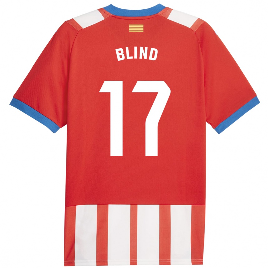 Niño Fútbol Camiseta Daley Blind #17 Rojo Blanco 1ª Equipación 2023/24 Perú