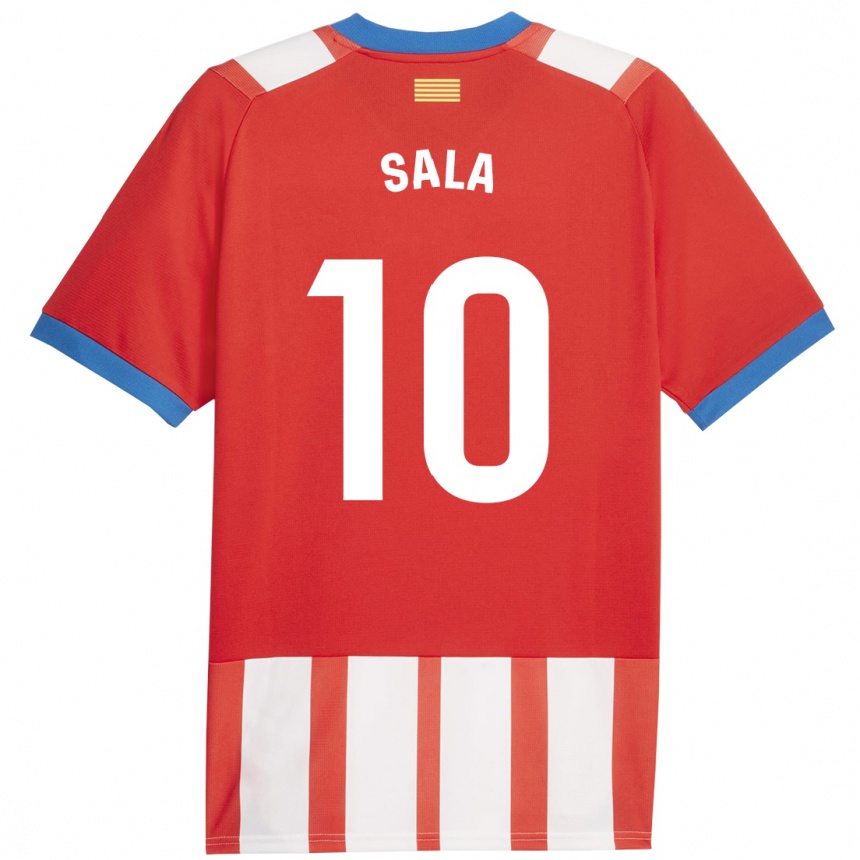 Niño Fútbol Camiseta Georgina Sala #10 Rojo Blanco 1ª Equipación 2023/24 Perú