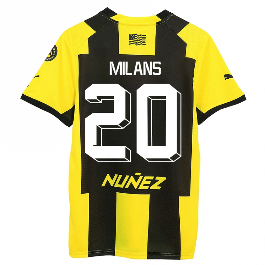 Niño Fútbol Camiseta Pedro Milans #20 Amarillo Negro 1ª Equipación 2023/24 Perú