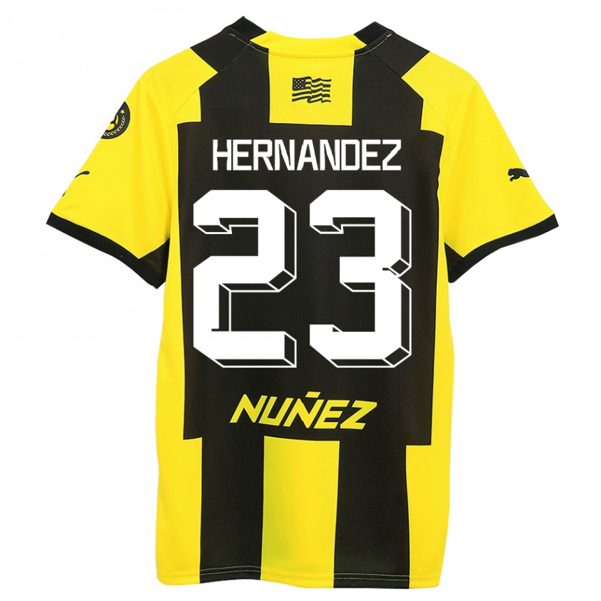 Niño Fútbol Camiseta Abel Hernández #23 Amarillo Negro 1ª Equipación 2023/24 Perú