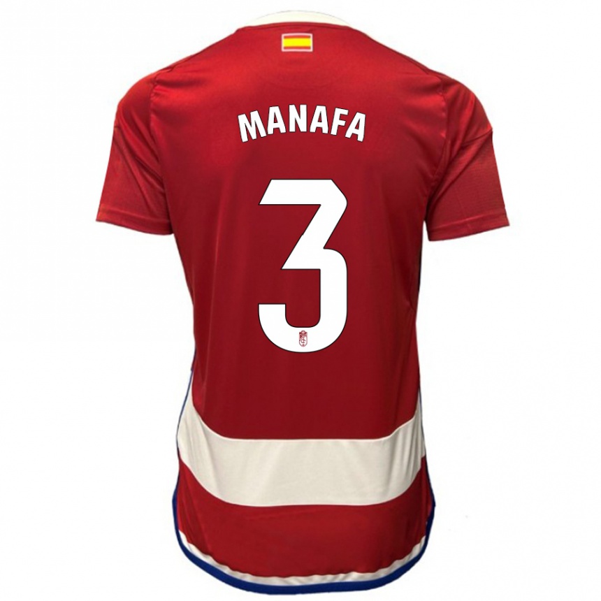 Niño Fútbol Camiseta Wilson Manafa #3 Rojo 1ª Equipación 2023/24 Perú