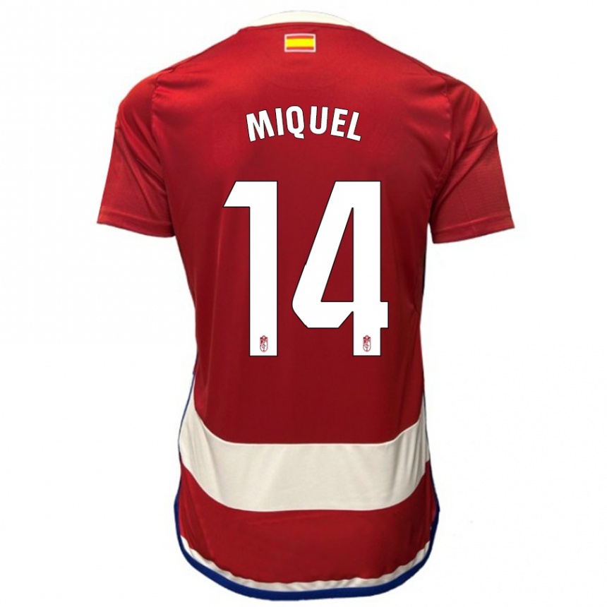 Niño Fútbol Camiseta Ignasi Miquel #14 Rojo 1ª Equipación 2023/24 Perú