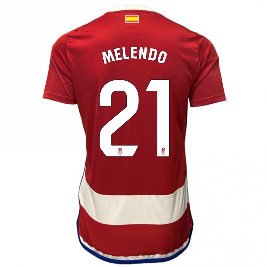 Niño Fútbol Camiseta Óscar Melendo #21 Rojo 1ª Equipación 2023/24 Perú