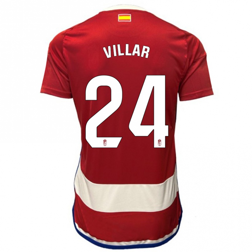 Niño Fútbol Camiseta Gonzalo Villar #24 Rojo 1ª Equipación 2023/24 Perú