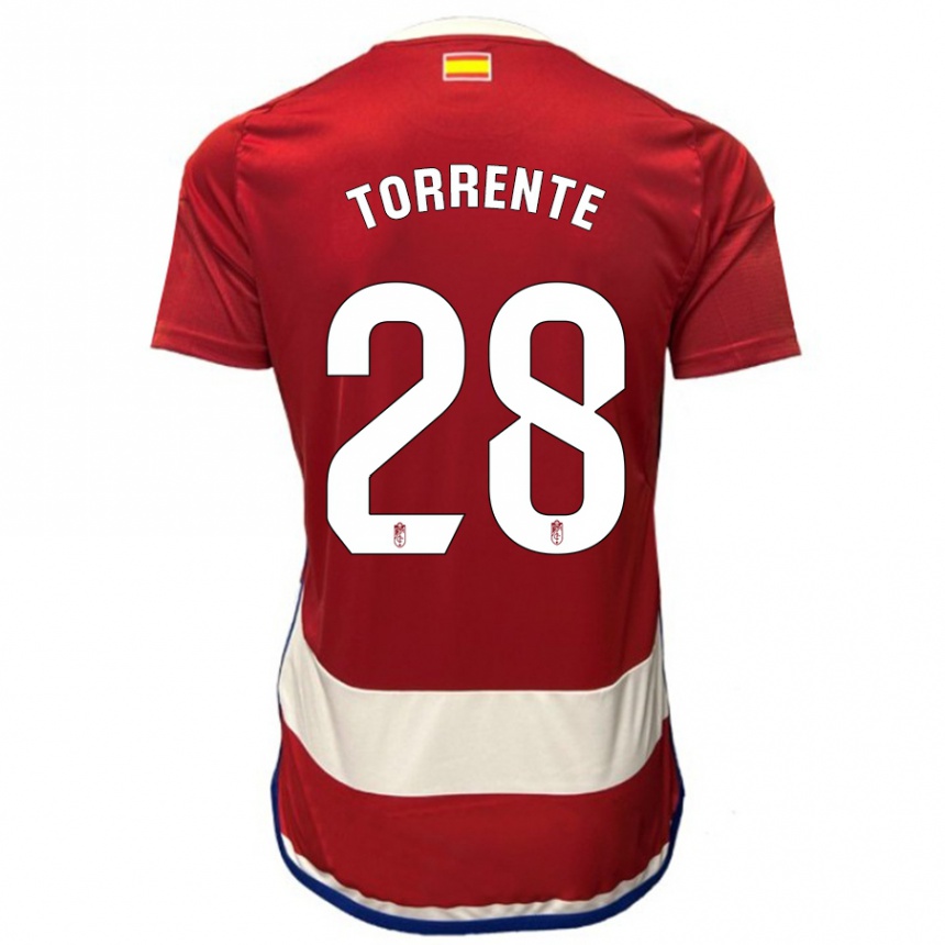 Niño Fútbol Camiseta Raúl Torrente #28 Rojo 1ª Equipación 2023/24 Perú