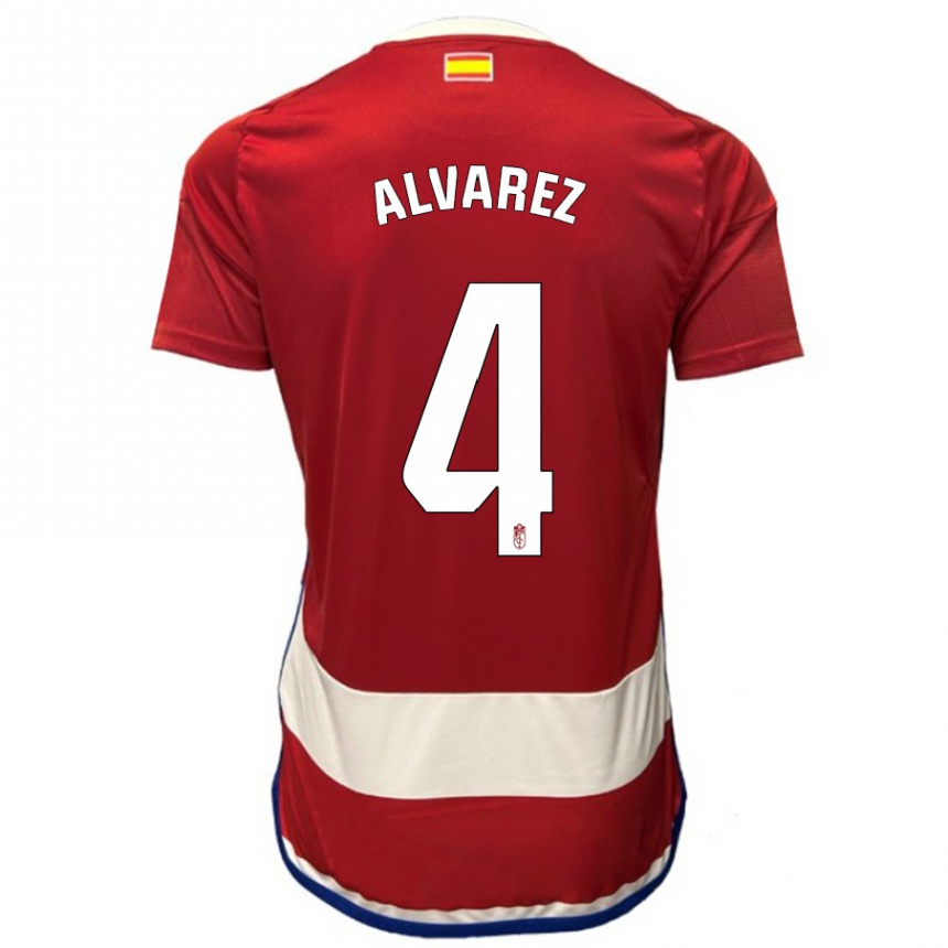 Niño Fútbol Camiseta Isabel Álvarez #4 Rojo 1ª Equipación 2023/24 Perú