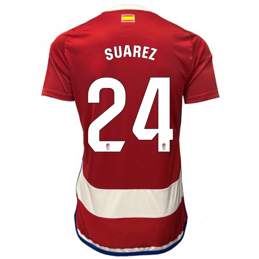 Niño Fútbol Camiseta Carlota Suárez #24 Rojo 1ª Equipación 2023/24 Perú