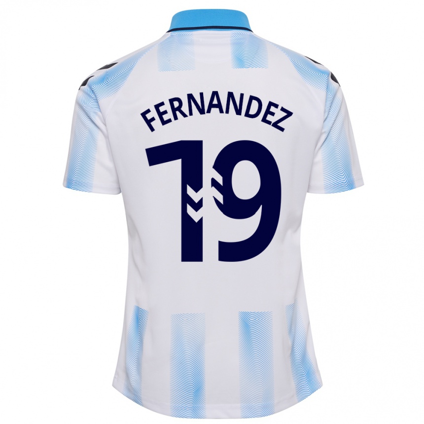 Niño Fútbol Camiseta Roberto Fernández #19 Blanco Azul 1ª Equipación 2023/24 Perú