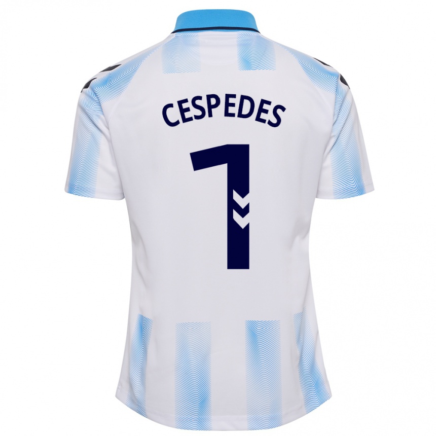 Niño Fútbol Camiseta Andrés Céspedes #1 Blanco Azul 1ª Equipación 2023/24 Perú