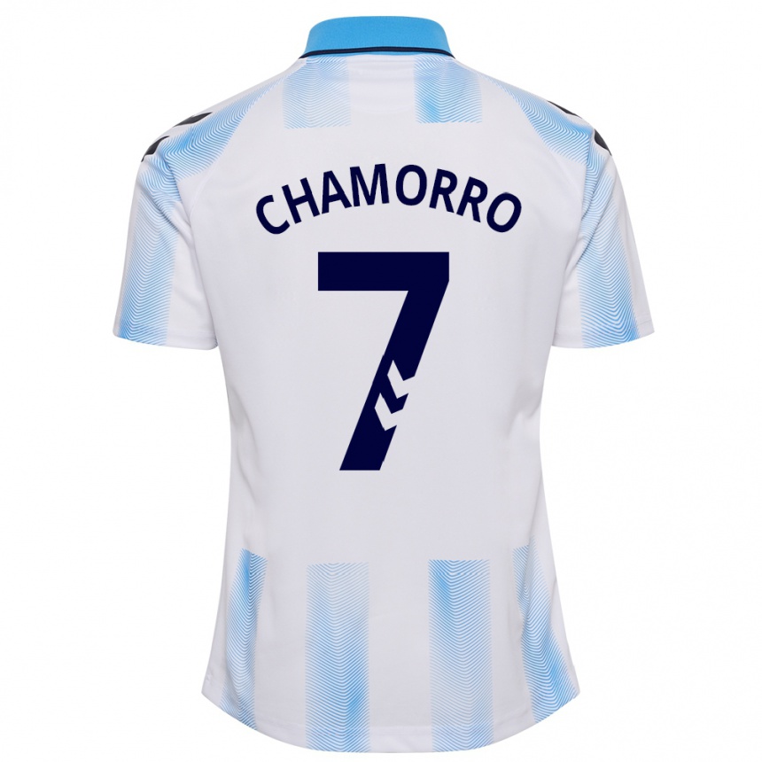 Niño Fútbol Camiseta Alexis Chamorro #7 Blanco Azul 1ª Equipación 2023/24 Perú