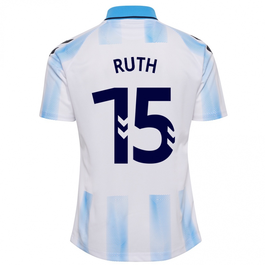 Niño Fútbol Camiseta Ruth #15 Blanco Azul 1ª Equipación 2023/24 Perú